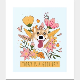 Spring Corgi - Today Is a Good Day Posters and Art